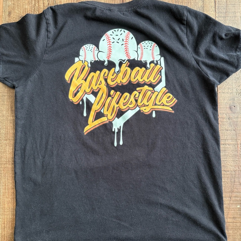 Baseball Lifestyle 101 Youth Black Ice Cream Graphic T-Shirt - Picture 3 of 3